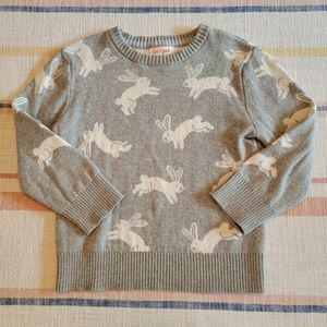 Cat & Jack Toddler Bunny Print Crew neck Sweater Gray 4T
